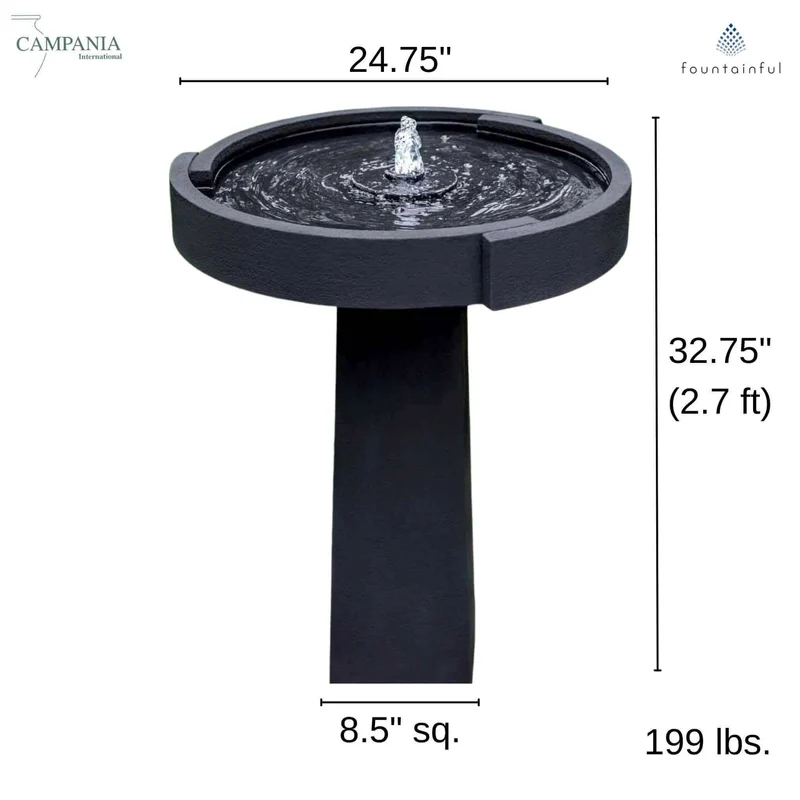 Concept Concrete Birdbath Fountain - Campania #FT336