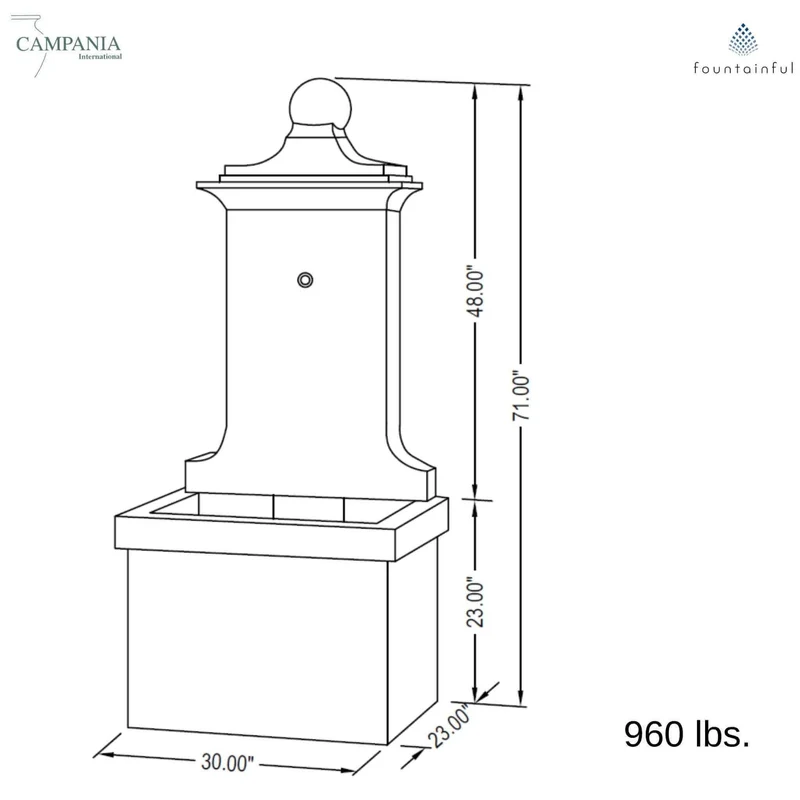 Vence Concrete Wall Fountain - Campania #FT312