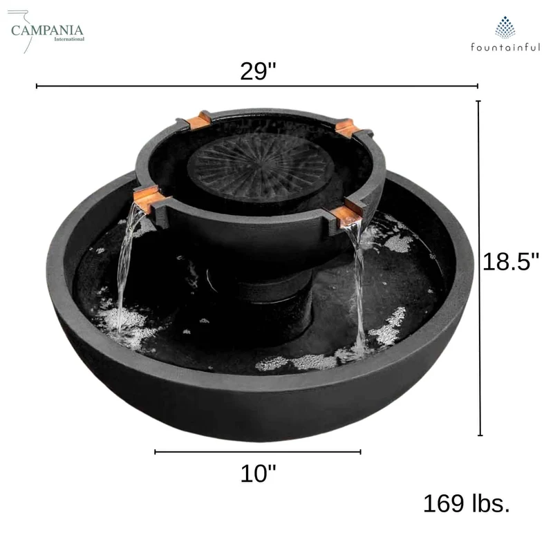 29-Inch Del Rey Concrete Fountain - Campania #FT335