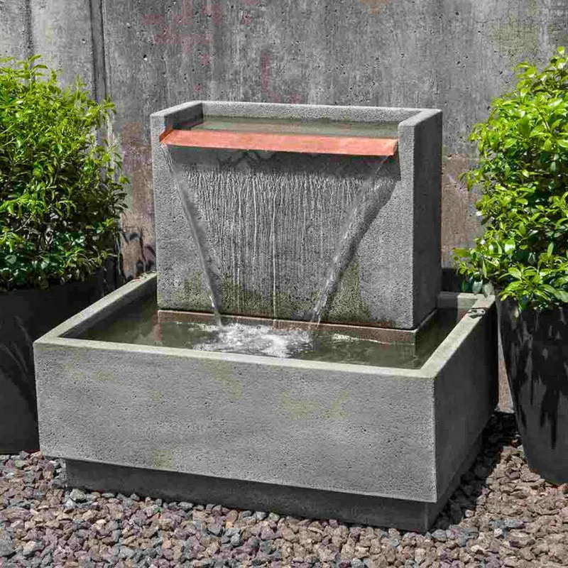 Falling Water 2 Concrete Wall Fountain - Campania #FT295