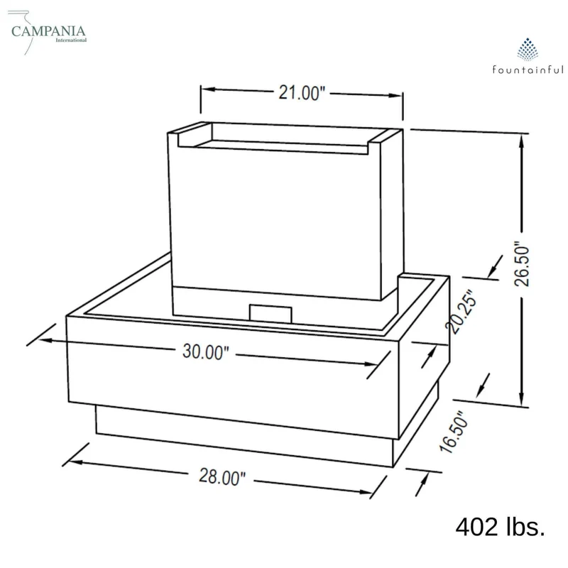 Falling Water 2 Concrete Wall Fountain - Campania #FT295