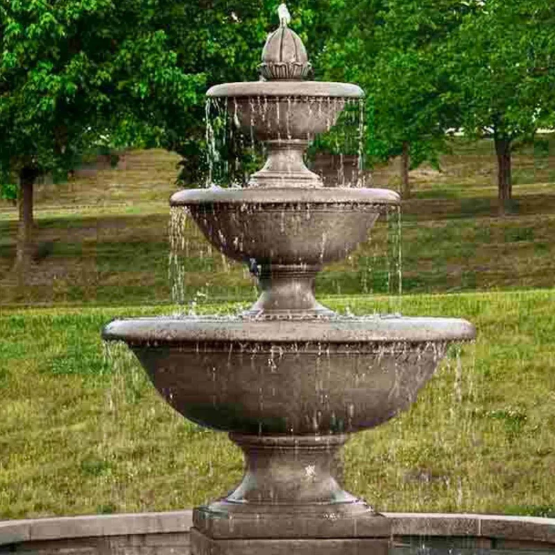 Monteros 3-Tier Concrete Fountain in Basin- Campania #FT270
