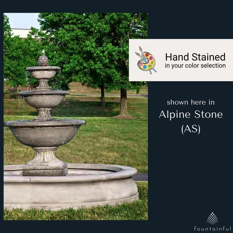 Fonthill 3-Tier Concrete Fountain in Basin - Campania #FT272