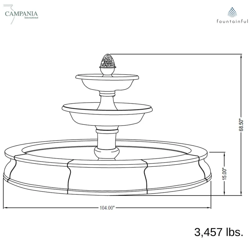 Beaufort 2-Tier Concrete Fountain - Campania #FT153