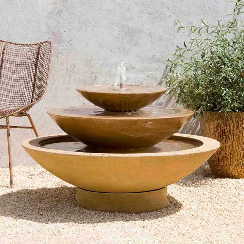 Cascade 3-Tier Concrete Fountain - Campania #FT131