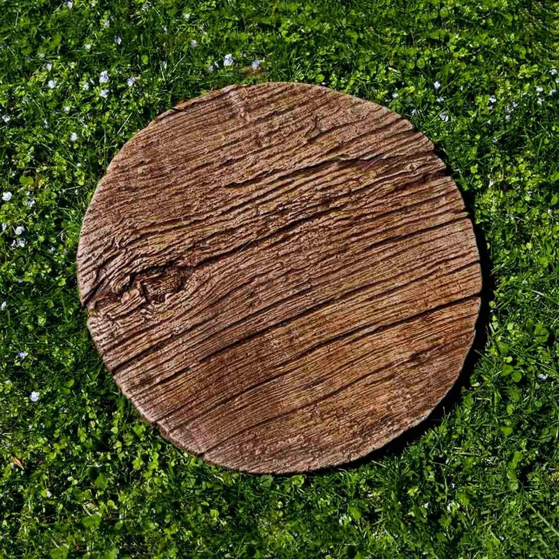 Faux Bois Concrete Round Stepping Stone - Campania #E122