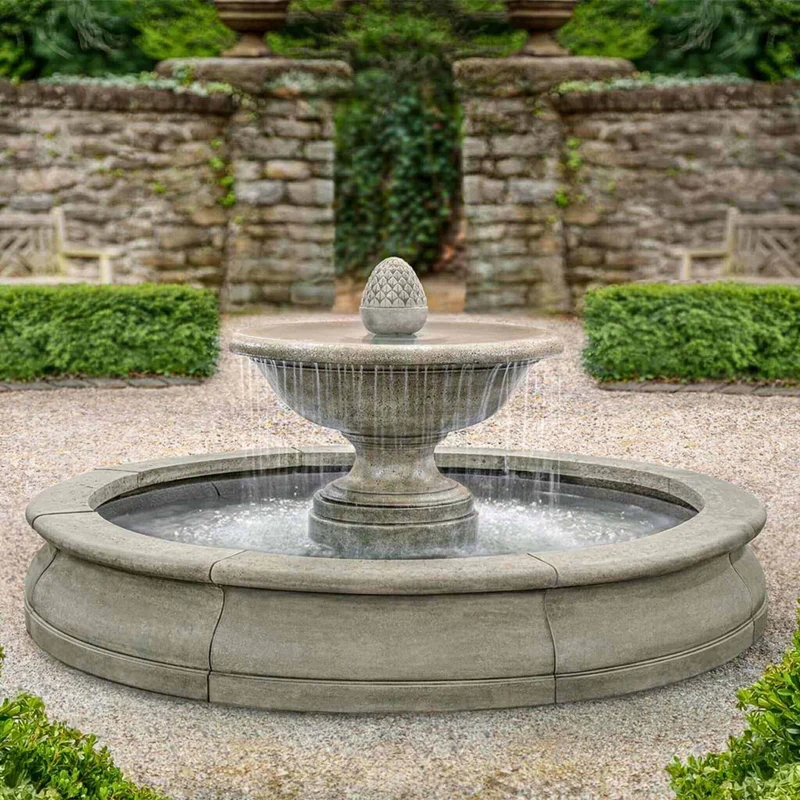 D'Este Acorn Finial Concrete Estate Fountain - Campania #FT424