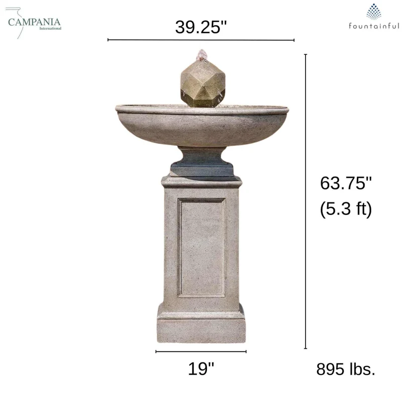 Polyhedron Concrete Fountain - Campania #FT420