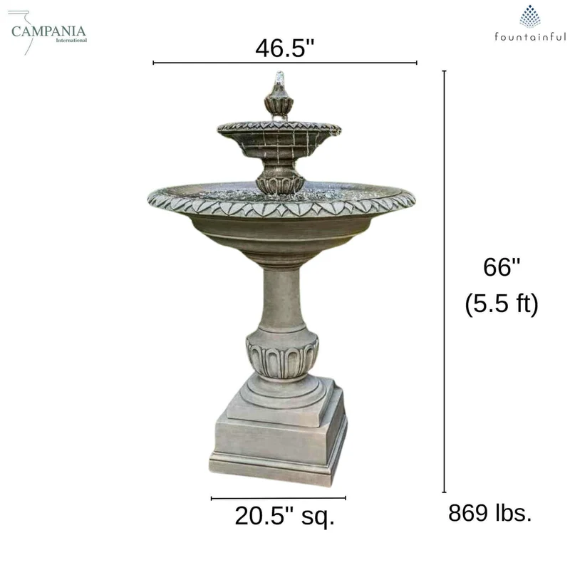 Richmond Hill 2-Tier Concrete Fountain - Campania #FT387