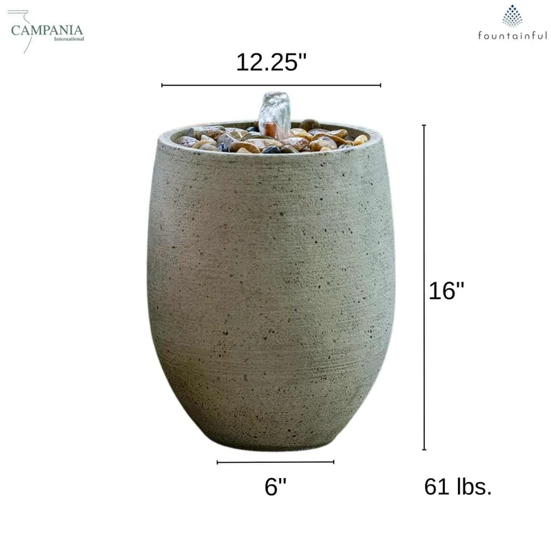 Bebel Pebble Concrete Fountain - Campania #FT363