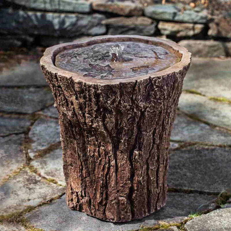 Adirondack Concrete Tree Trunk Fountain - Campania #FT258