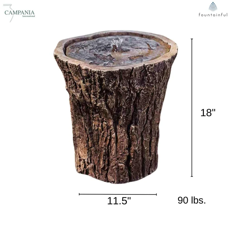 Adirondack Concrete Tree Trunk Fountain - Campania #FT258