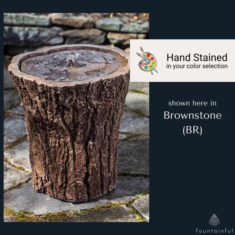 Adirondack Concrete Tree Trunk Fountain - Campania #FT258