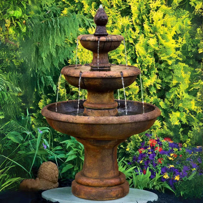 Picasso 3-Tier Concrete Fountain - Massarellis #3627