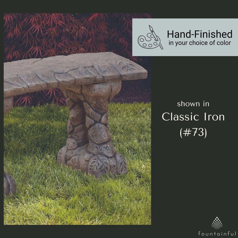 The Stone Concrete Garden Bench - Massarellis #4204