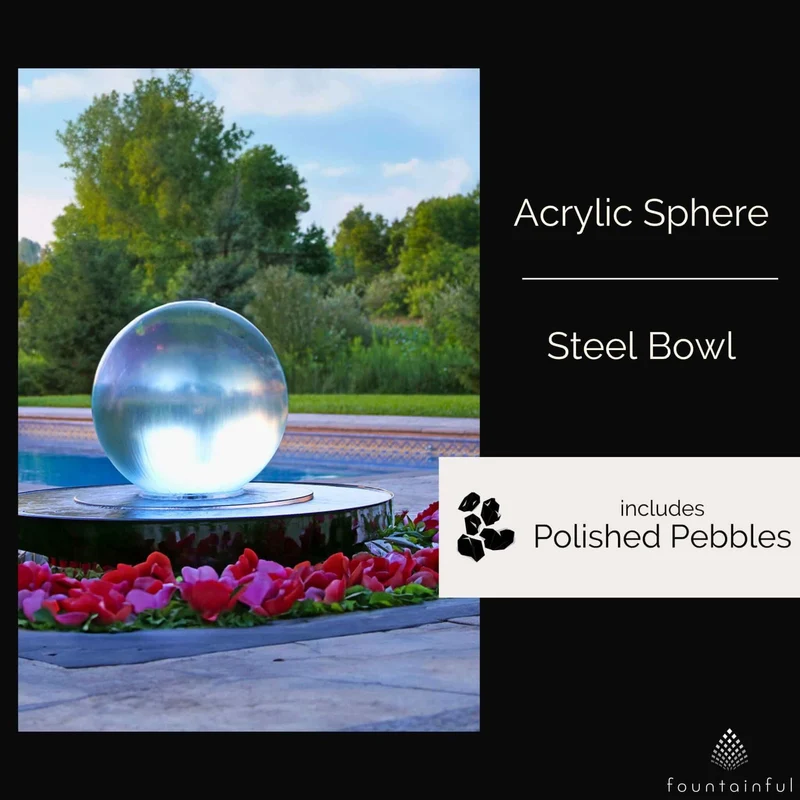 Crystal Sphere (24") Water Fountain - Complete Kit - Blue Thumb