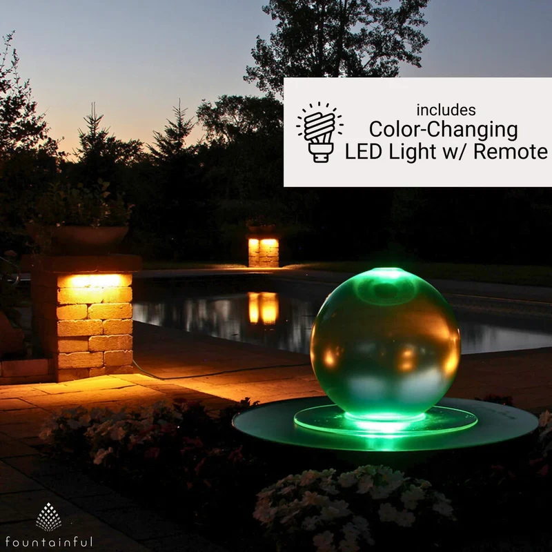 Crystal Sphere (24") Water Fountain - Complete Kit - Blue Thumb