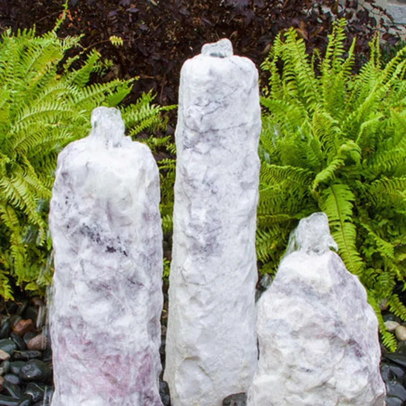 Chiseled "Lilac" 3-Column Stone Fountain - Complete Kit - Blue Thumb