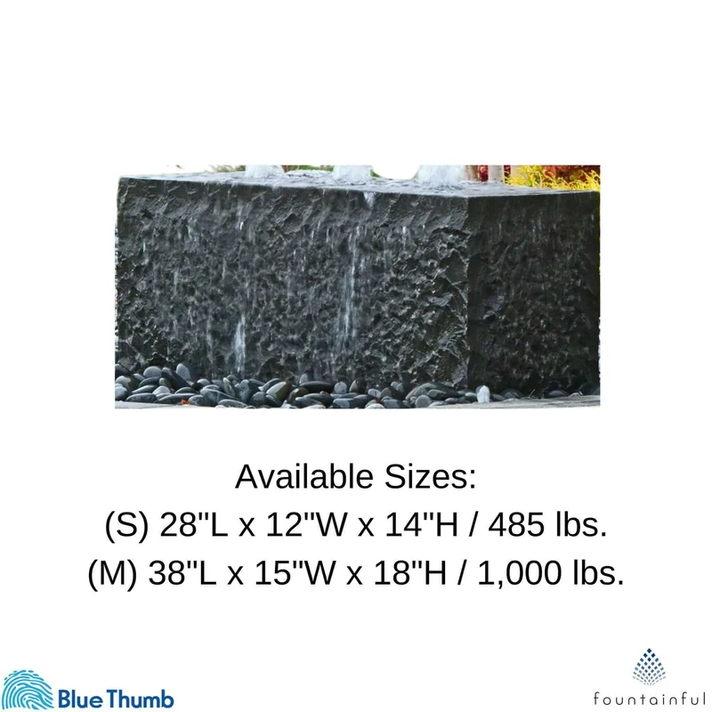 Basalt Block "Yasuyuki" Triple Drilled Fountain - Complete Kit - Blue Thumb