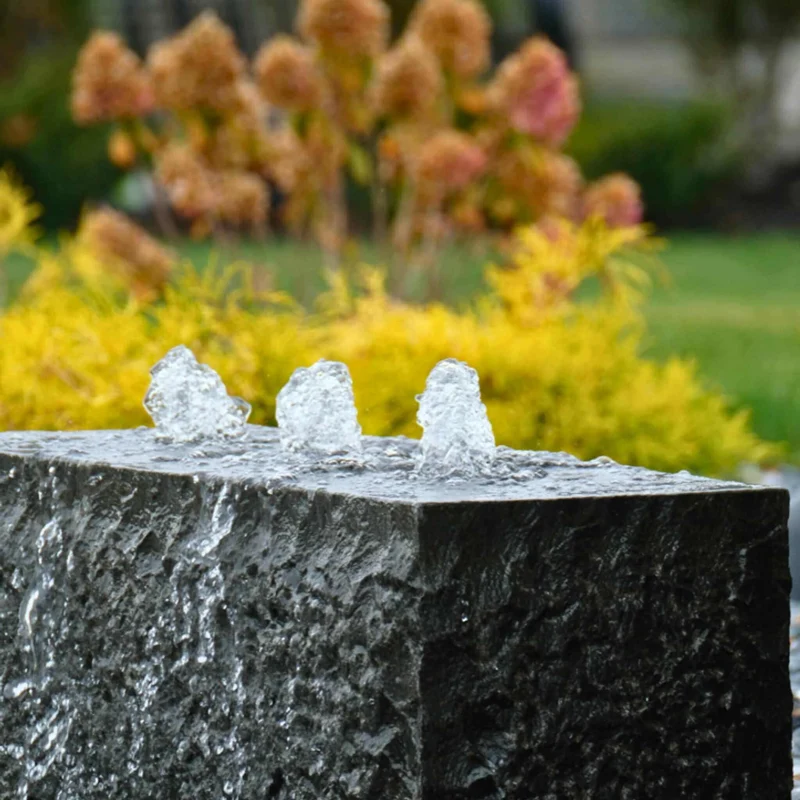 Basalt Block "Yasuyuki" Triple Drilled Fountain - Complete Kit - Blue Thumb