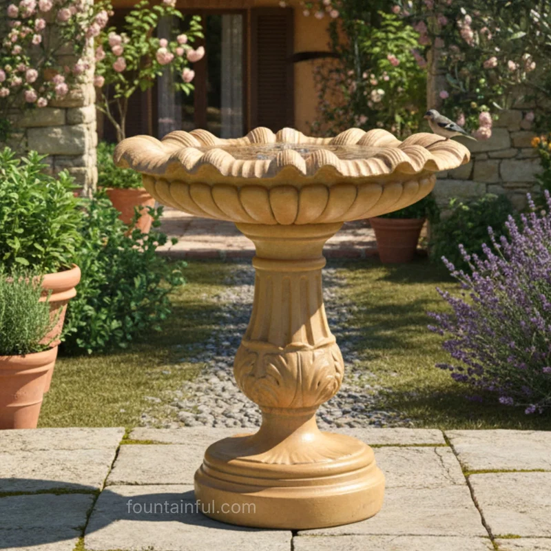 The Corsica Concrete Bird Bath - Giannini #2151