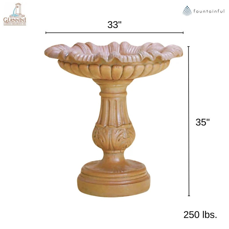 The Corsica Concrete Bird Bath - Giannini #2151
