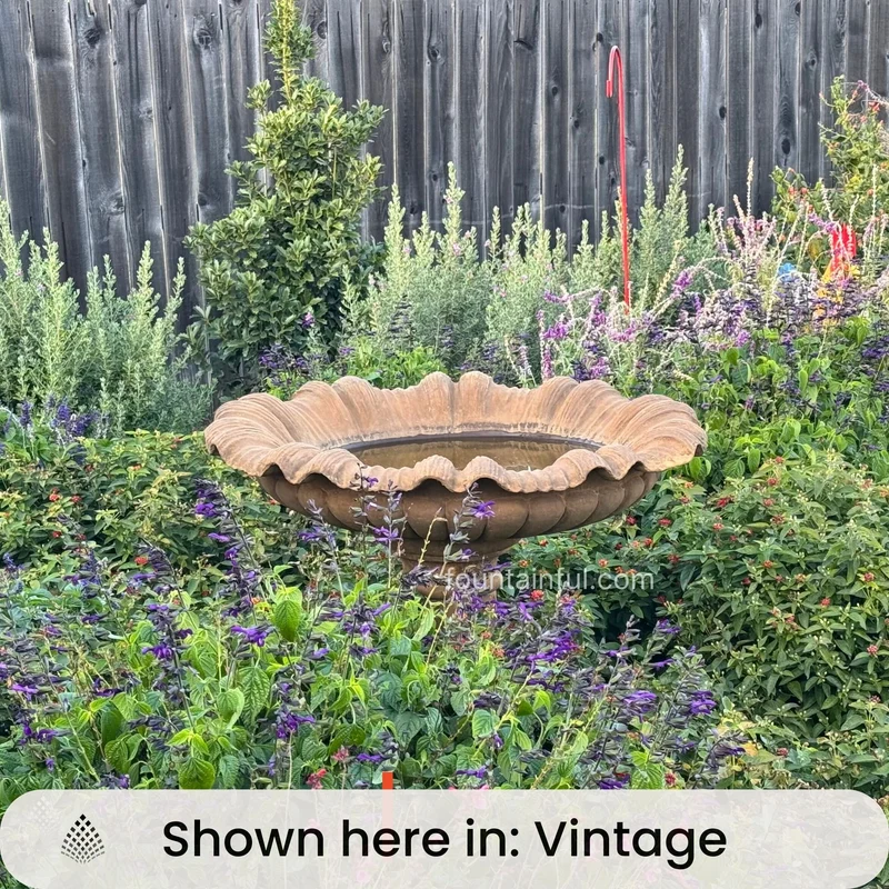 The Corsica Concrete Bird Bath - Giannini #2151