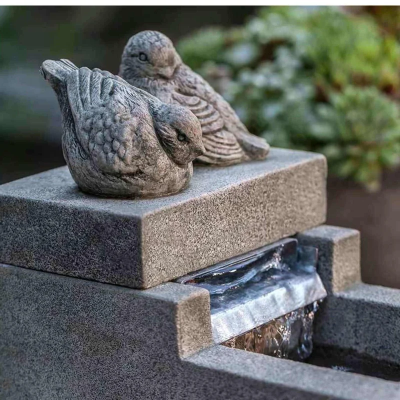 Mini Element Bird Concrete Fountain - Campania #FT252