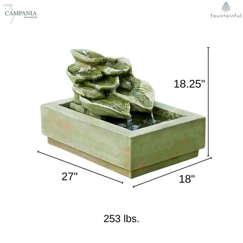Cascading Hosta Concrete Fountain - Campania #FT229