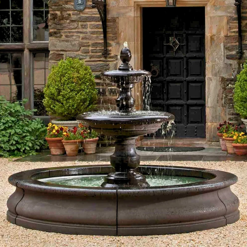 Caterina 2-Tier Fountain in Basin - Campania #FT193
