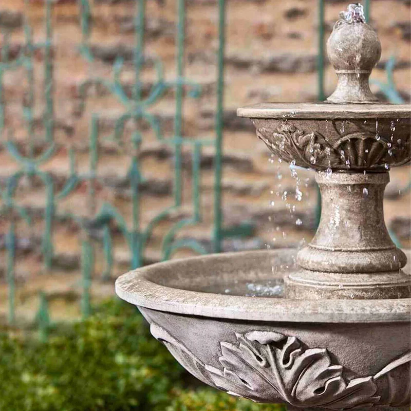 Acanthus 2-Tier Concrete Fountain - Campania #FT191