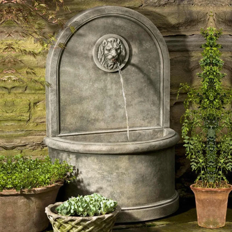 Lion Concrete Wall Fountain - Campania #FT165