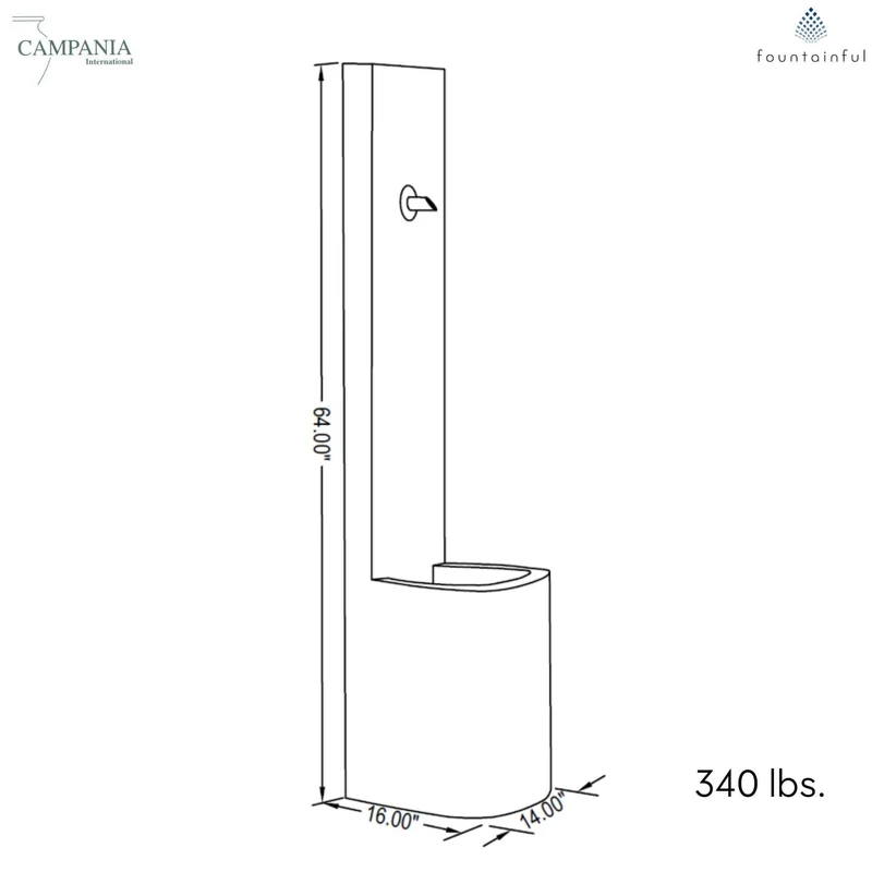 Echo Concrete Wall Fountain - Campania #FT119