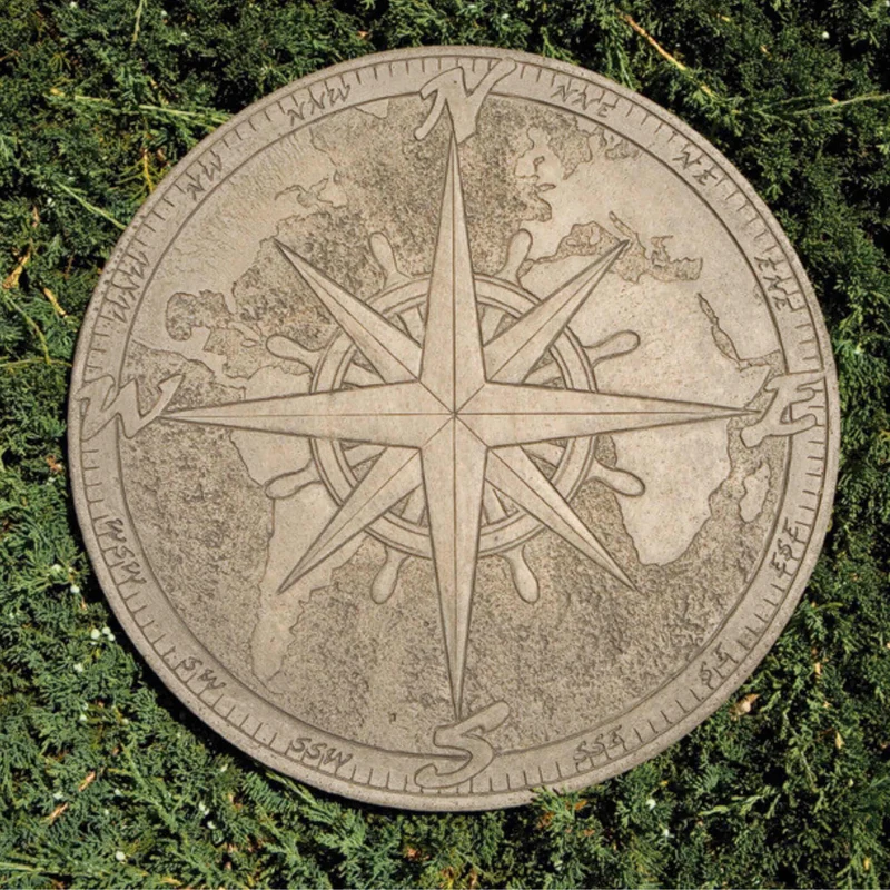 Compass Concrete Round Stepping Stone - Massarellis #1930