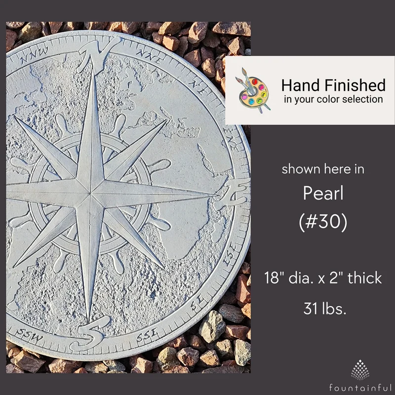 Compass Concrete Round Stepping Stone - Massarellis #1930
