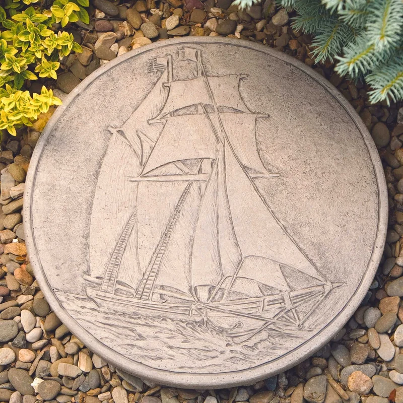 Ship Concrete Round Stepping Stone - Massarellis #1929