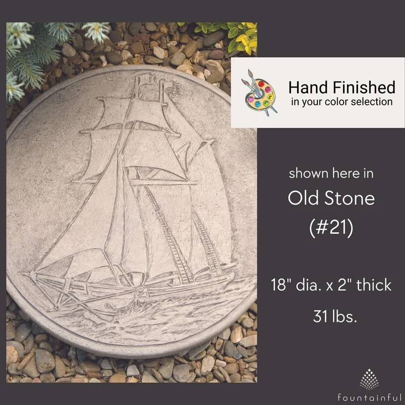 Ship Concrete Round Stepping Stone - Massarellis #1929