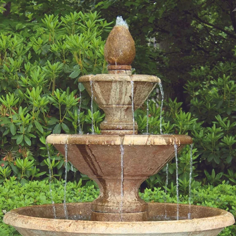 Cortona 3-Tier Concrete Fountain - Massarellis #3875