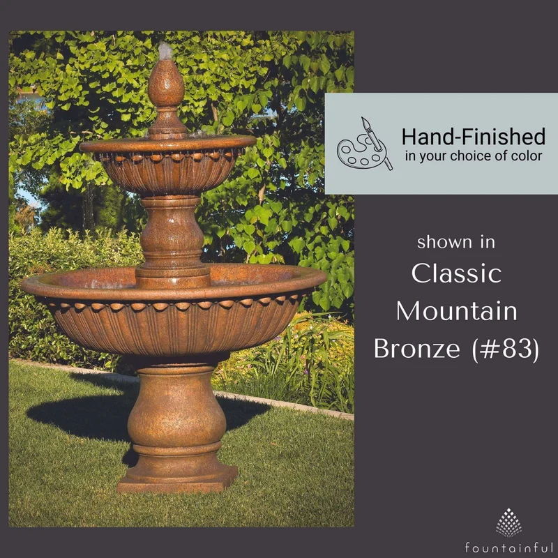Florentine 2-Tier Concrete Fountain - Massarellis #3691