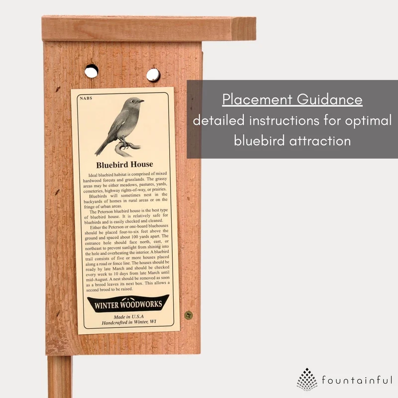 Bluebird House/Nesting Box - Cedar Wood | Winter Woodworks