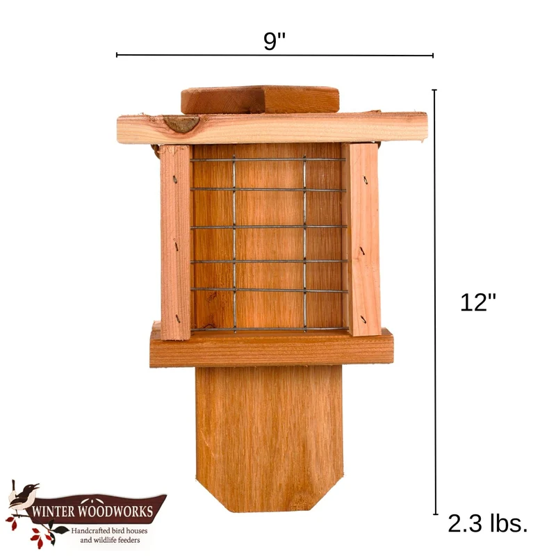 Suet 2-Cake Hanging Bird Feeder - Cedar Wood | Winter Woodworks