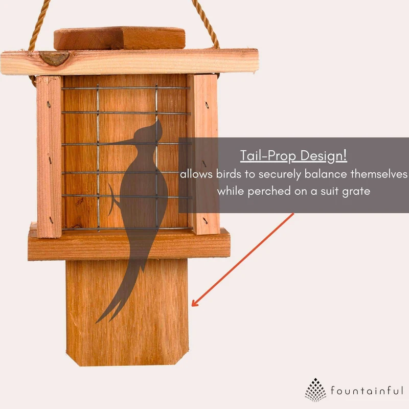 Suet 2-Cake Hanging Bird Feeder - Cedar Wood | Winter Woodworks