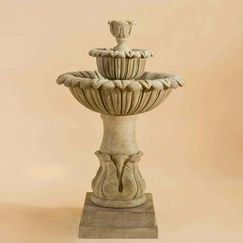 Calanthia Short Concrete Fountain - Giannini #1684