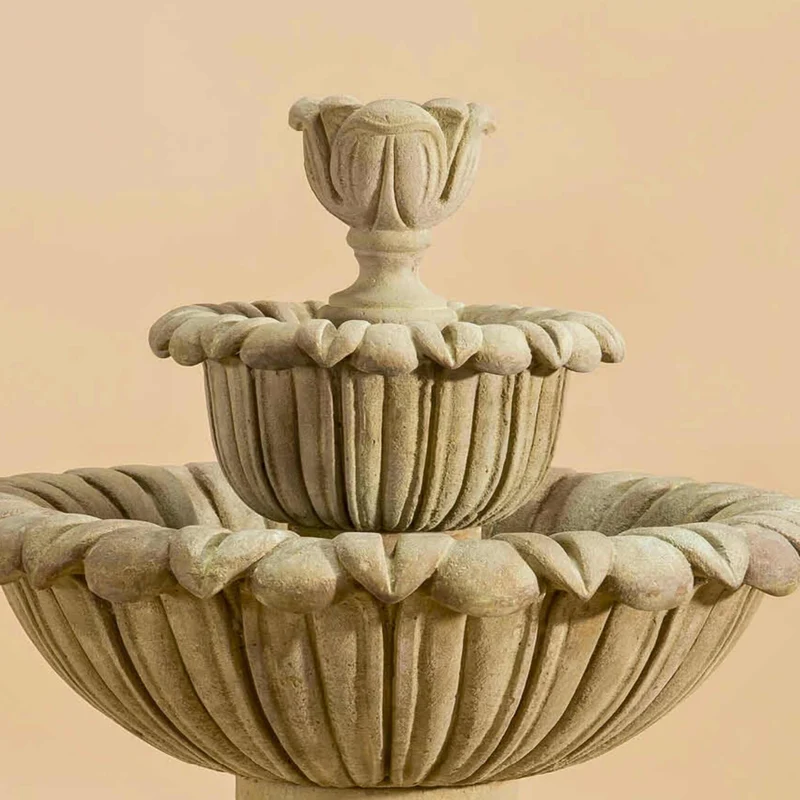 Calanthia Short Concrete Fountain - Giannini #1684