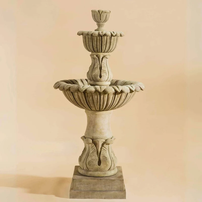 Calanthia 2-Tier Concrete Fountain - Giannini #1683