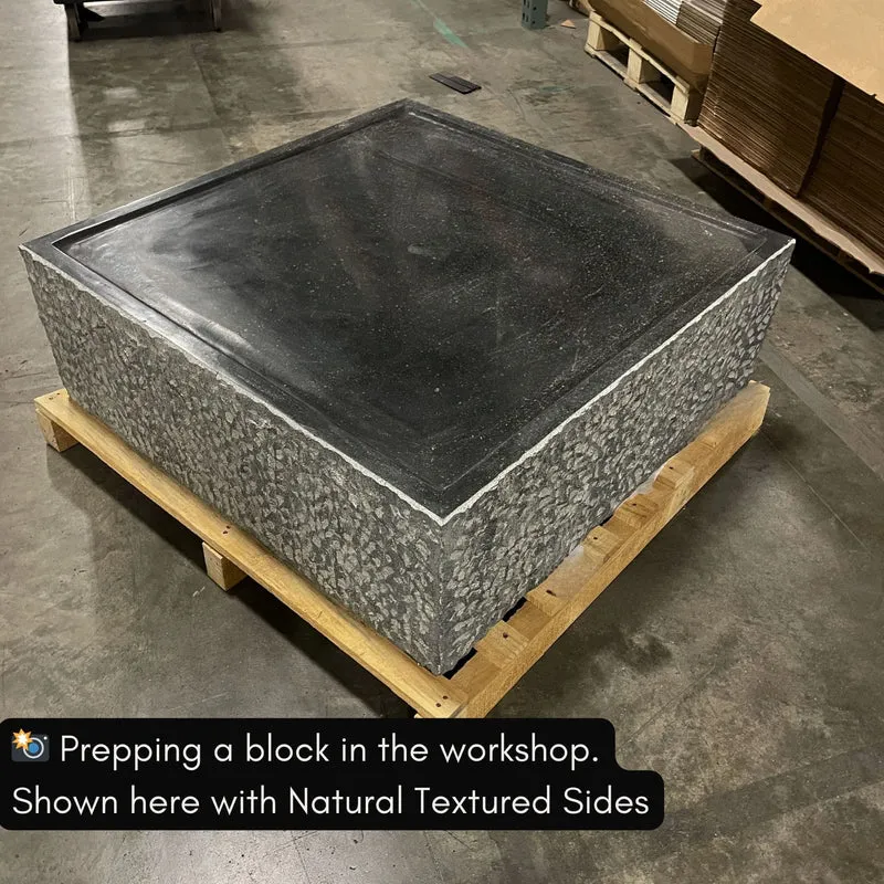 Basalt "Yoshida" Square Fountain & Pooling Block - Complete Kit - Blue Thumb