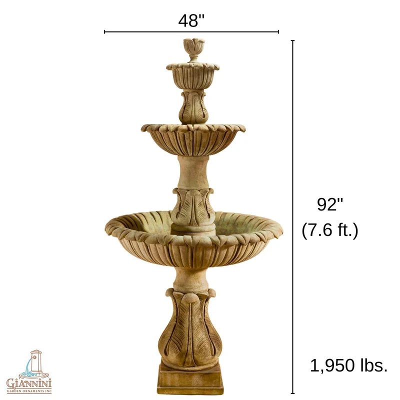 Altus Calanthia 3-Tier Concrete Fountain - Giannini #1682