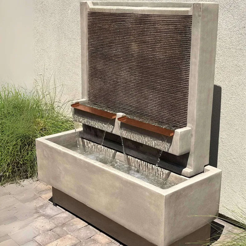 Double Brentwood Concrete Wall Fountain - Giannini #1771