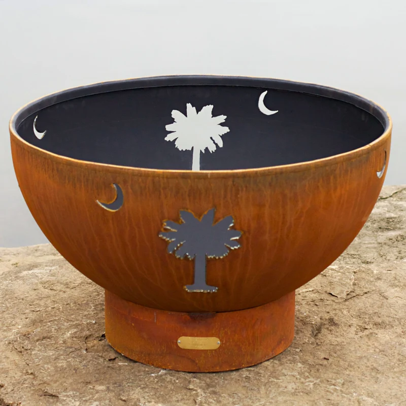 Tropical Moon Gas Fire Pit in Steel - Fire Pit Art