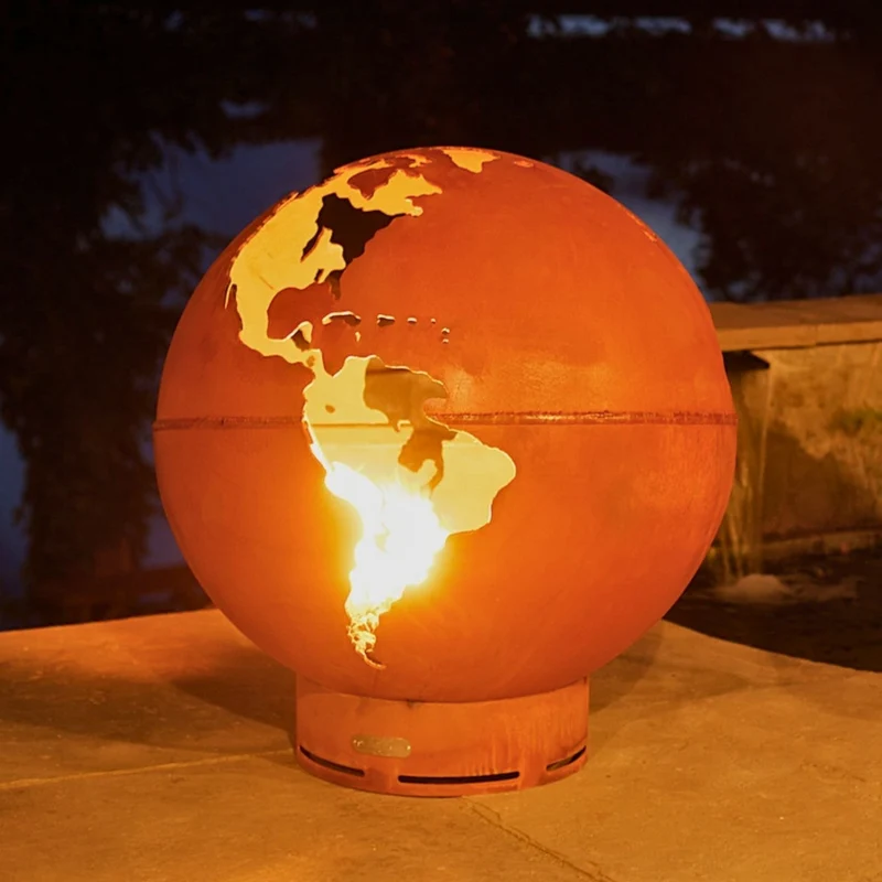 Third Rock Gas Fire Pit in Steel - Fire Pit Art